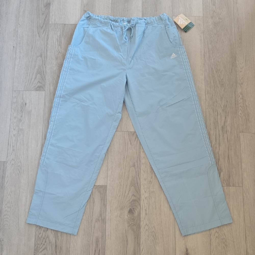 NWT Vintage Adidas Light Blue Track Joggers with Three-Stripes - Picture 1 of 9